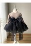 Silvery Pearl Buckle Fancy Long Sleeve Children's Evening Dress - 4