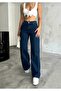 Camelia 90's Blue Stretch Fabric Super High-Waist Relaxed Jeans Palazzo Pants Wide Leg - 3
