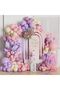 Makaron Color Butterfly Foil Birthday Party Balloon Set - 3