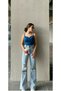 Jy Extra High A.c.a.i.p S.o.l.m.a.z Blue Loose Jeans Palazzo Pants (super high) - 4