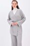 Gray Double-Breasted Collar Pant Suit - 4