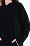 Black-Hooded Kangaroo Pocket Lycra Pants Suit - 5