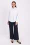 White-Cotton Hidden Placket Shirt - 2