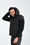 Hooded Thick Men's Puffer Coat Sleeve Knitted Ribbed - 4