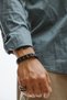 Men's Genuine Leather Bracelet - Black, Special Weave, Handmade - 3