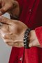 Men's Genuine Leather Bracelet - Black, Special Weave, Handmade