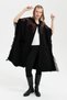 Hooded Embroidery Embroidered Black Women's Panchoes 24061-2K5 - 2