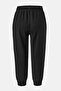 Women Pull On Plain Cropped Sports Trouser, Black - 2