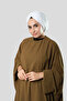 White Draped Casual Hijab Bonnet Sandy Drawstring 2315_42 - 3
