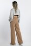 Mink Women's Waist Lace-Up Three Thread Raised Wide Leg Palazzo Bottom Tracksuit - 6