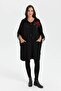 Hooded Blume Embroidered Black Women's Ponchoon 24064-2K5 - 2