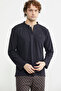 Buttoned Patterned Combination Pajama Set - Brown - 2