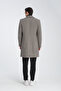 Men's Long Zipper Coat Black-White Patterned - 8