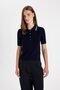 Regular Fit Polo Collar Buttoned Basic Plain Short Sleeve Knitwear Sweater D3300Ax24Au - 8
