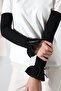Practical Hijab Sleeve Cover with Lace Detail, Combed Cotton Prayer Sleeve Cover, Black - 6