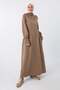 Mink Cotton Sleeves Buttoned Epaulette Dress