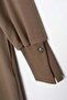 Mink Cotton Sleeves Buttoned Epaulette Dress - 5