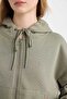 Coool Standard Fit Hooded Basic Plain Kangaroo Pocket Zippered Sweatshirt Z7069Az24Wn - 6