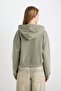 Coool Standard Fit Hooded Basic Plain Kangaroo Pocket Zippered Sweatshirt Z7069Az24Wn - 7