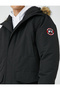 Hooded Anorak with Faux Fur Detail and Zipper with Label Print - 5