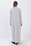 Gray-Long Sleeve Lingerie Dress - 4