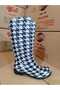 Feliçita_zenne_yağmur_boot طويل_أبيض_أسود 33 سم