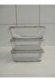Feyzade Fresco Glass Locked Storage Container Set of 3 Rectangular (1200 Cc)-(Frs-257) - 5