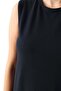 Navy Blue-Cotton Crew Neck Sleeveless Lingerie Dress - 5