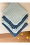 100% Cotton Baby Mouth Wipes Set of 4 Blue Turquoise Shoulder Cover Sweat Wipes - 4