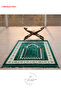 Velvet Prayer Rug Gift Set, Hajj and Umrah Prayer Rug Set, Prayer Beads, Ramadan - 4