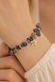 Natural Stone Women's Bracelet - Natural Lapis Stone Women's Steel Women's Bracelet Star and Charm - 2