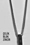 Spotify Song Code Steel Silver Bar Necklace Block Chain Cklspotykly-Gms - 3