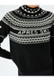 Long Sleeve Ethnic Patterned Turtleneck Collar Knitted Sweater - 5