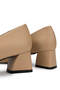 Women's Genuine Leather Beige Heeled Shoes - 4