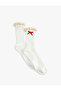 Bow Frilly Textured Socket Socks
