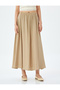 Modal Fabric Elastic Waist Long Flared Skirt - 3