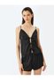 Front Tie Bow Detailed Sling Satin Pajama Top - 3