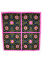Geometric Floral Patterned Square Cut Satin Pink Scarf - 90X90 - 4
