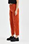 We-The Stitching Detail High Waist Thin Ribbed Baggy Velvet Pants-26 - Tile - 6