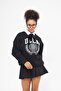 Unisex Oversize Sweatshirt Ucla Cut Printed Black – Crew Neck, 3 Thread Raster Printing - 6