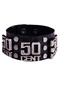 50 Kuruş Written Leather Snap Fastener Unisex Bracelet