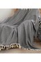 Cotton Single Sofa and Armchair Cover - Tv Blanket Throw- Line- 120*150 Cm. Tied Fringes - 2