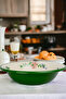 32 cm 3.5liter enamel basin whisk and mixing bowl, dough bowl. fruit bowl. dowry. large bowl - 2