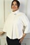 Women's Stone Buckle Lined Fur Jacket - 2
