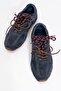 SERENA Navy Suede Genuine Leather Women's Sneakers - 2