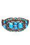 Blue Stone Cast Metal Handcuff Model Women's Bracelet