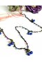 Cherry Crochet Embroidery Glass Beads Parliament Blue Eyeglass Lanyard - 3