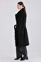 Black-Oversize Belted Cashmere Coat - 3