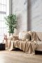 Camel Cotton Decorative Sofa Cover 170x230 Size Optimal Anti-Slip Design