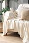 Ecru Cotton Decorative Sofa Cover 170x230 Size Optimal Anti-Slip Design - 2